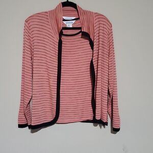 MISOOK Open Front Cardigan Knit Jacket & Shell - Size Medium‎